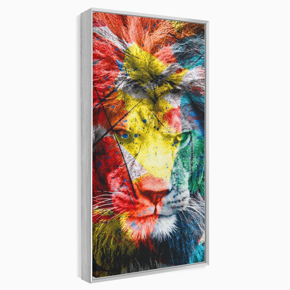 Tablou Canvas Premium LuxCanva® A1147, The King Lion , Animal, Regele Junglei, Multicolor, Culori Vibrante