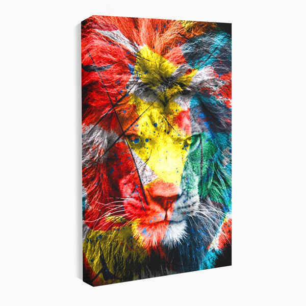 Tablou Canvas Premium LuxCanva® A1147, The King Lion , Animal, Regele Junglei, Multicolor, Culori Vibrante