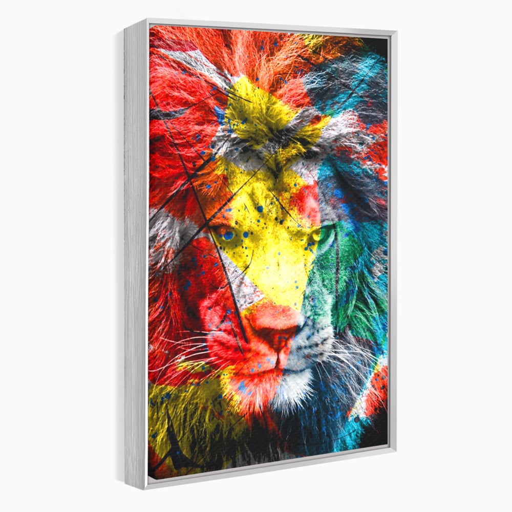 Tablou Canvas Premium LuxCanva® A1147, The King Lion , Animal, Regele Junglei, Multicolor, Culori Vibrante
