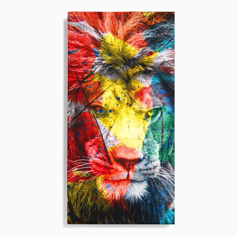 Tablou Canvas Premium LuxCanva® A1147, The King Lion , Animal, Regele Junglei, Multicolor, Culori Vibrante