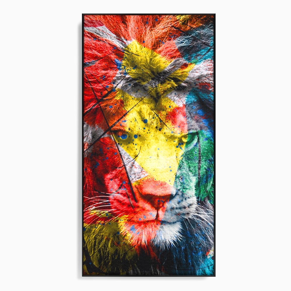 Tablou Canvas Premium LuxCanva® A1147, The King Lion , Animal, Regele Junglei, Multicolor, Culori Vibrante