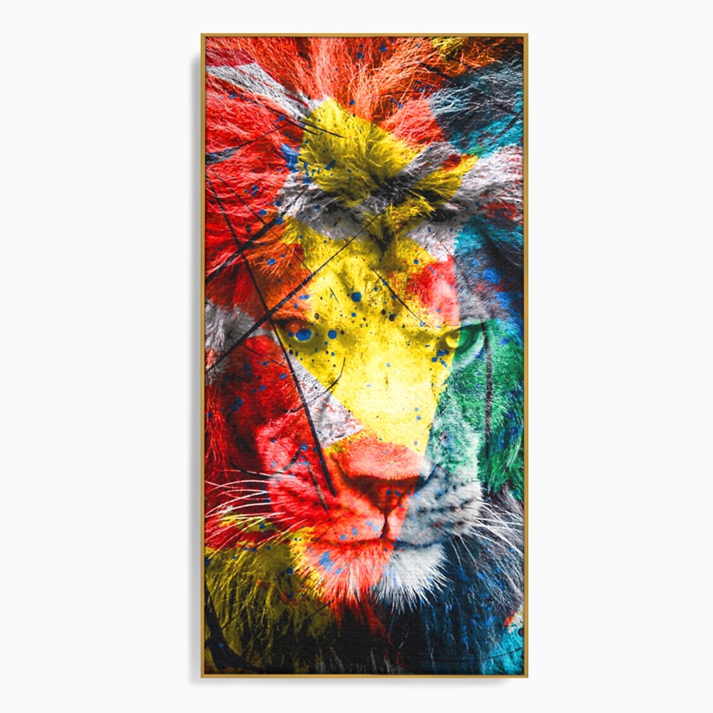 Tablou Canvas Premium LuxCanva® A1147, The King Lion , Animal, Regele Junglei, Multicolor, Culori Vibrante