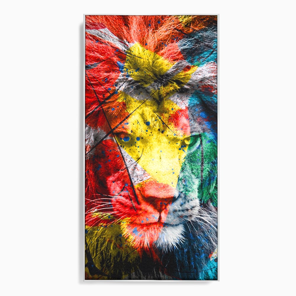 Tablou Canvas Premium LuxCanva® A1147, The King Lion , Animal, Regele Junglei, Multicolor, Culori Vibrante