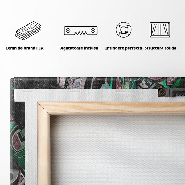 Tablou Canvas Premium LuxCanva® A1148, Green Lips ,  Decorativ, Verde, Buze, Kiss, Culori Vibrante