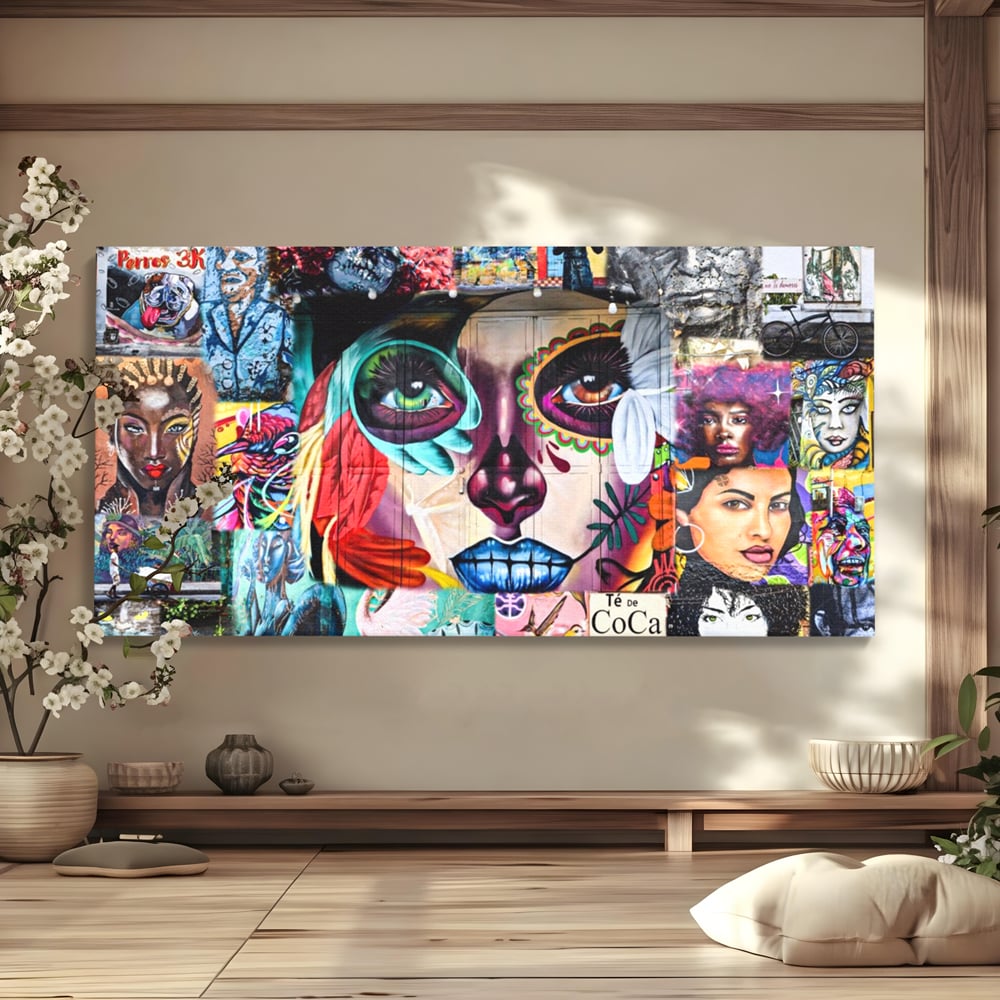 Leinwandbilder Premium LuxCanva® A1150, Medellin Kunst , Dekorativ, Urban Art, Graffiti, Menschen, Lebendige Farben