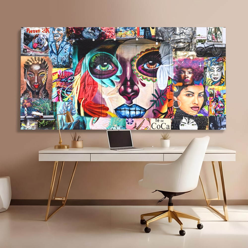 Leinwandbilder Premium LuxCanva® A1150, Medellin Kunst , Dekorativ, Urban Art, Graffiti, Menschen, Lebendige Farben