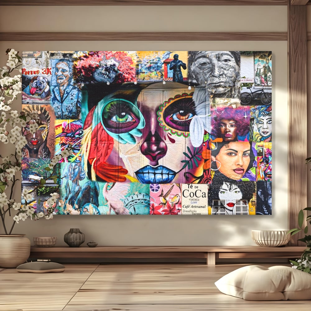 Leinwandbilder Premium LuxCanva® A1150, Medellin Kunst , Dekorativ, Urban Art, Graffiti, Menschen, Lebendige Farben