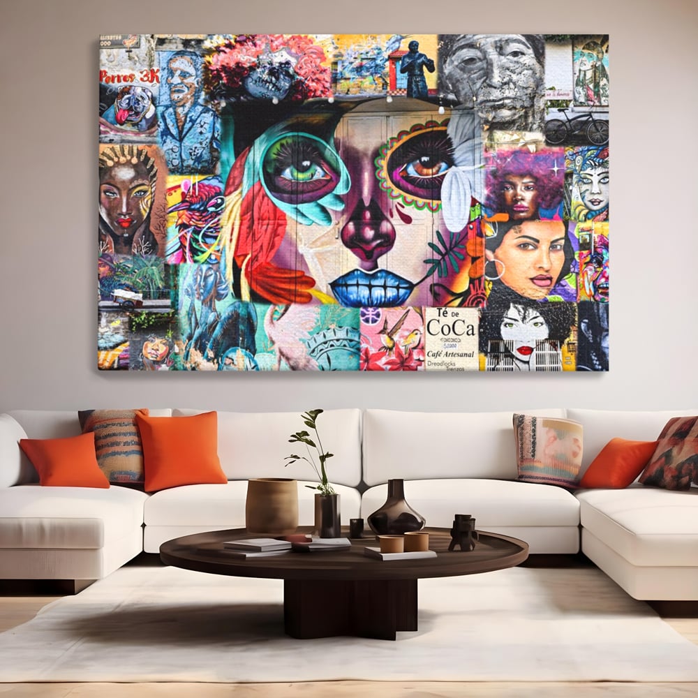 Leinwandbilder Premium LuxCanva® A1150, Medellin Kunst , Dekorativ, Urban Art, Graffiti, Menschen, Lebendige Farben