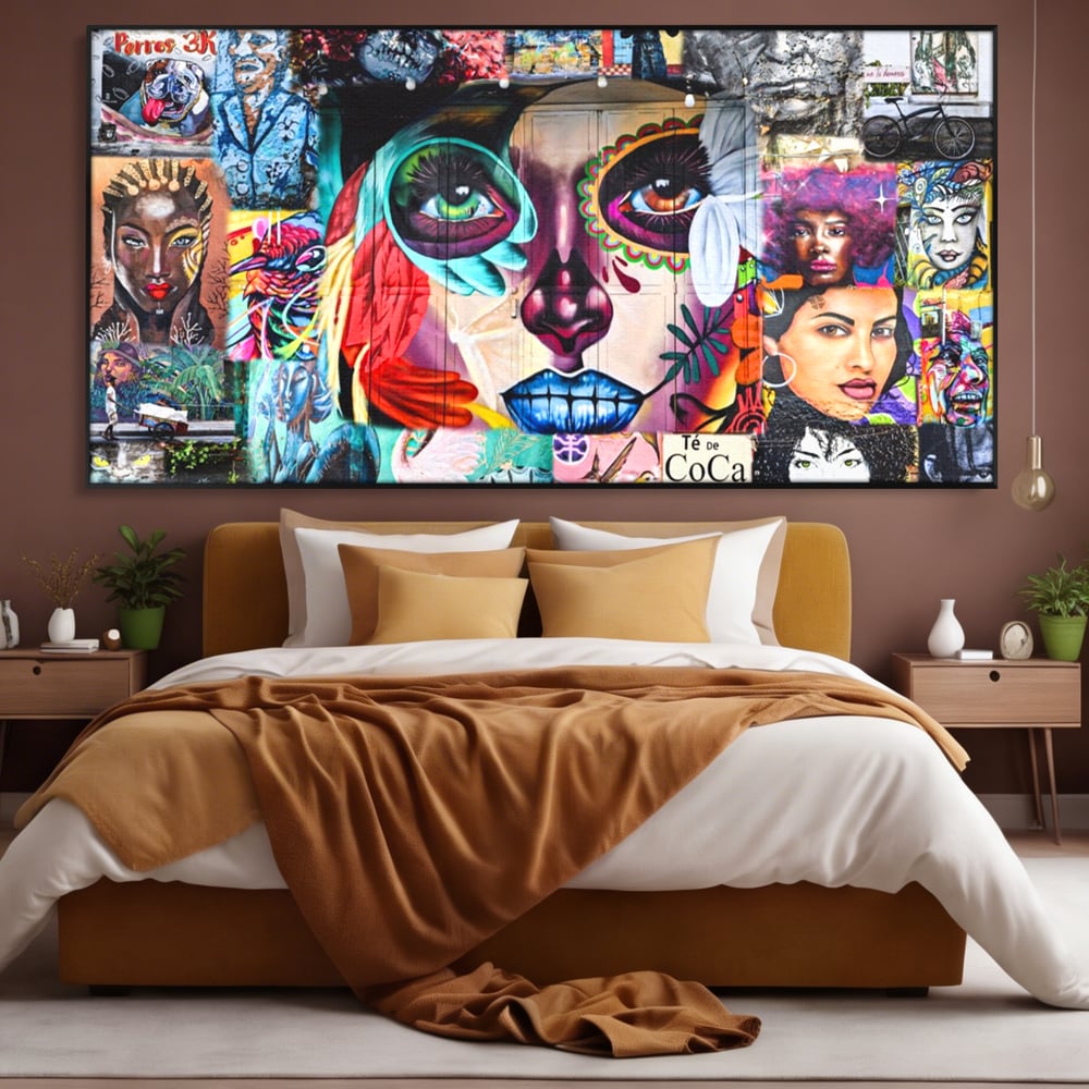 Leinwandbilder Premium LuxCanva® A1150, Medellin Kunst , Dekorativ, Urban Art, Graffiti, Menschen, Lebendige Farben