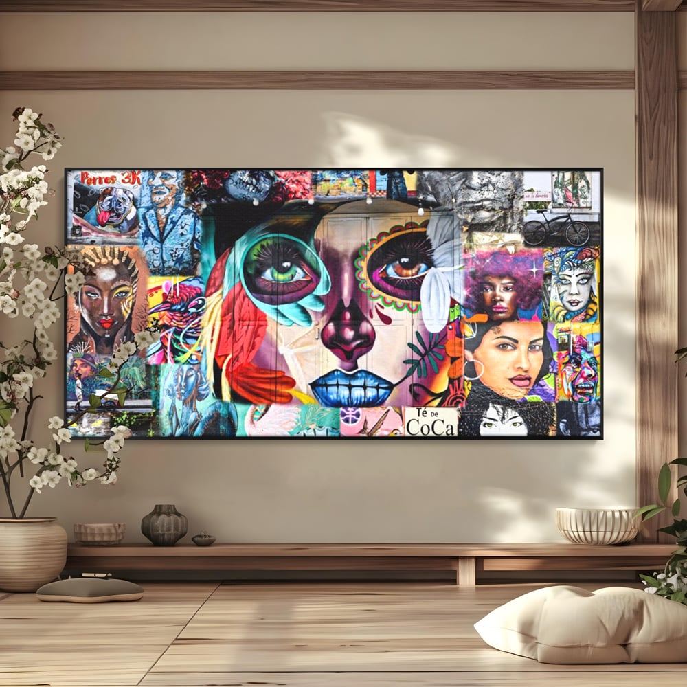 Leinwandbilder Premium LuxCanva® A1150, Medellin Kunst , Dekorativ, Urban Art, Graffiti, Menschen, Lebendige Farben