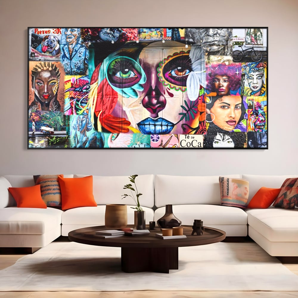 Leinwandbilder Premium LuxCanva® A1150, Medellin Kunst , Dekorativ, Urban Art, Graffiti, Menschen, Lebendige Farben