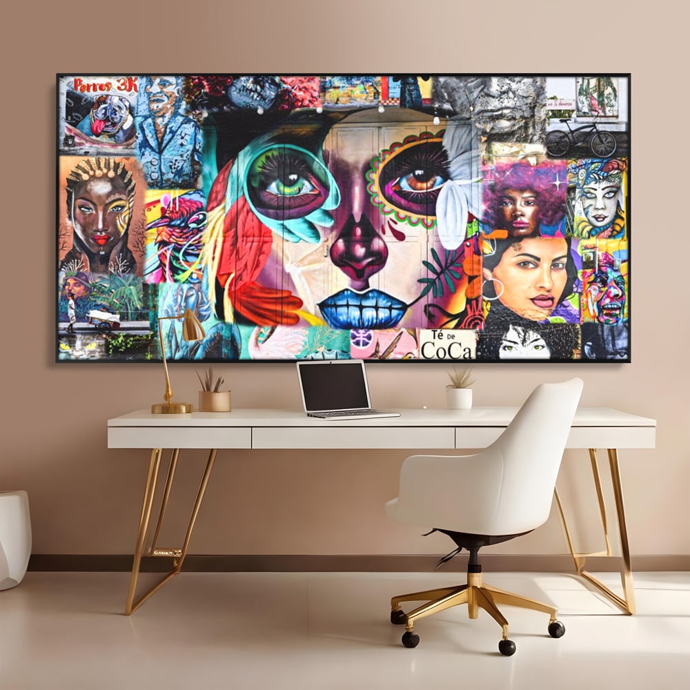 Leinwandbilder Premium LuxCanva® A1150, Medellin Kunst , Dekorativ, Urban Art, Graffiti, Menschen, Lebendige Farben