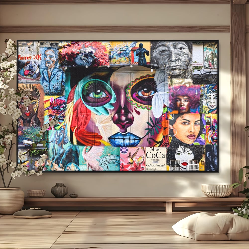 Leinwandbilder Premium LuxCanva® A1150, Medellin Kunst , Dekorativ, Urban Art, Graffiti, Menschen, Lebendige Farben