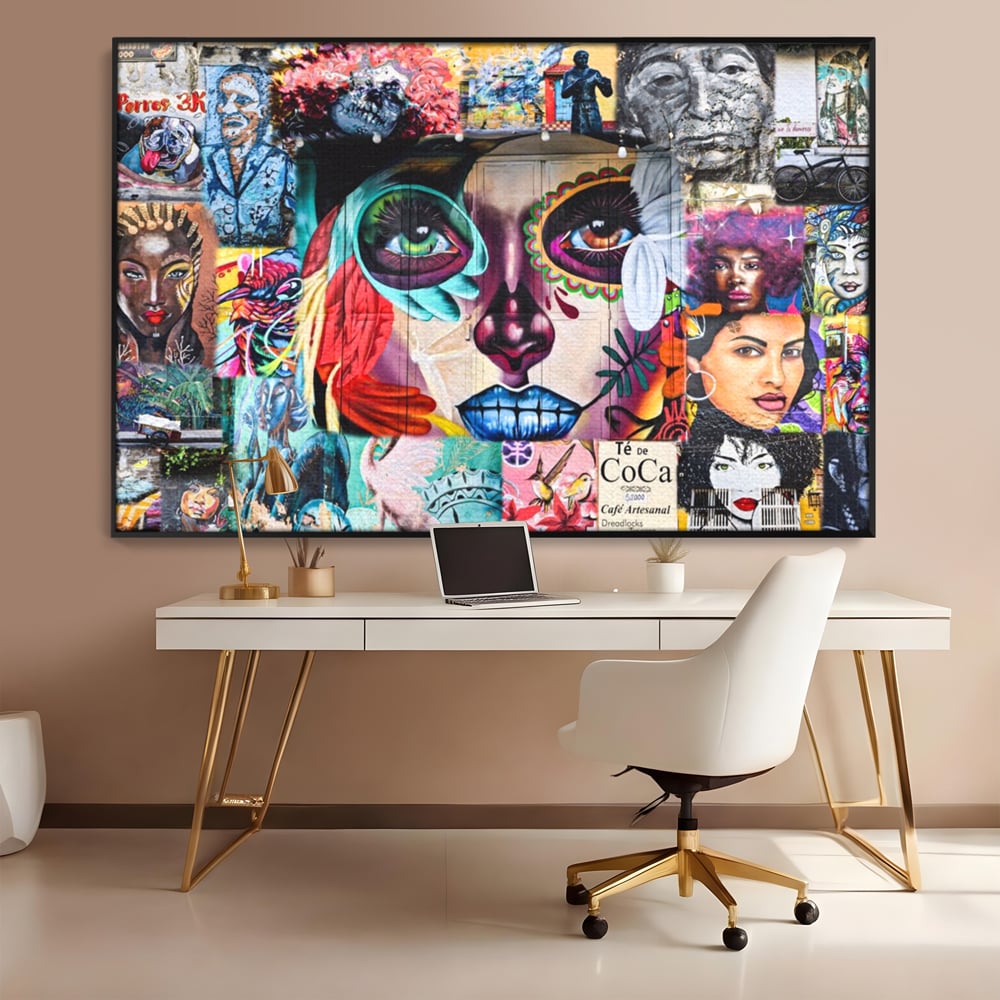 Leinwandbilder Premium LuxCanva® A1150, Medellin Kunst , Dekorativ, Urban Art, Graffiti, Menschen, Lebendige Farben