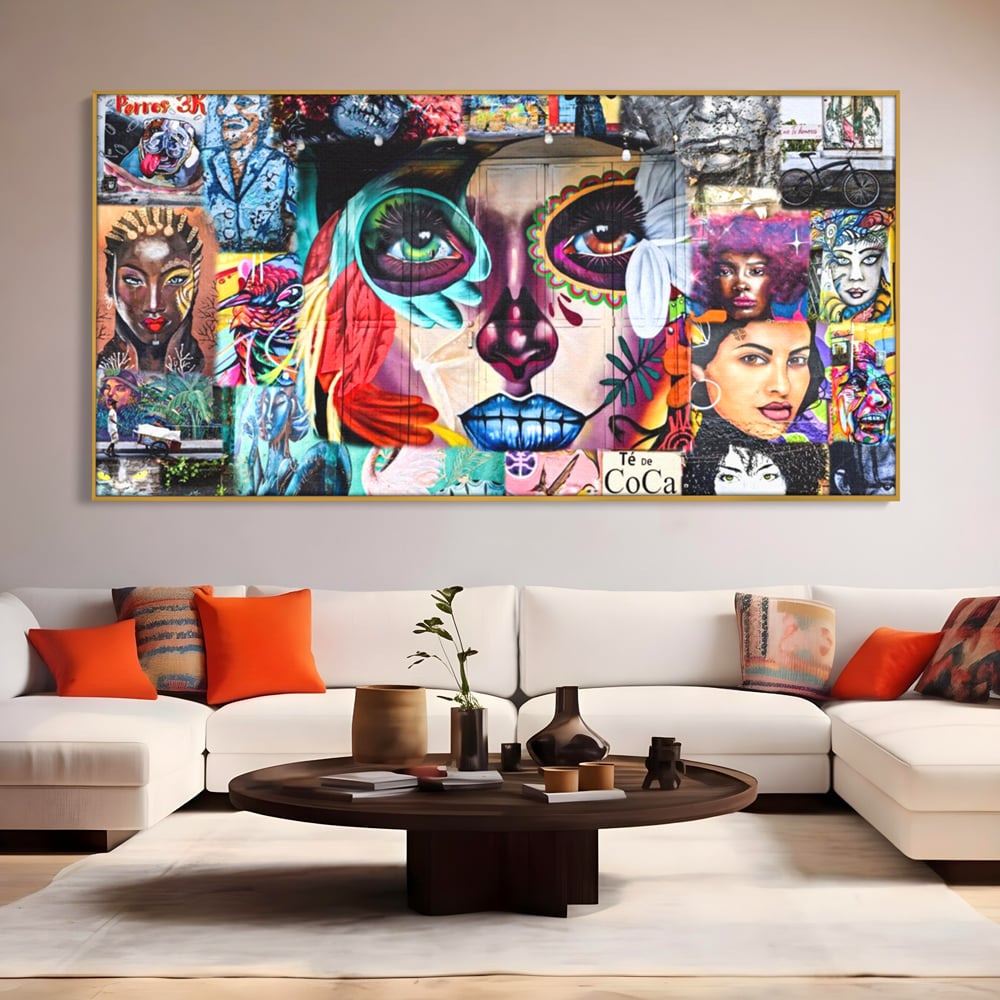 Leinwandbilder Premium LuxCanva® A1150, Medellin Kunst , Dekorativ, Urban Art, Graffiti, Menschen, Lebendige Farben