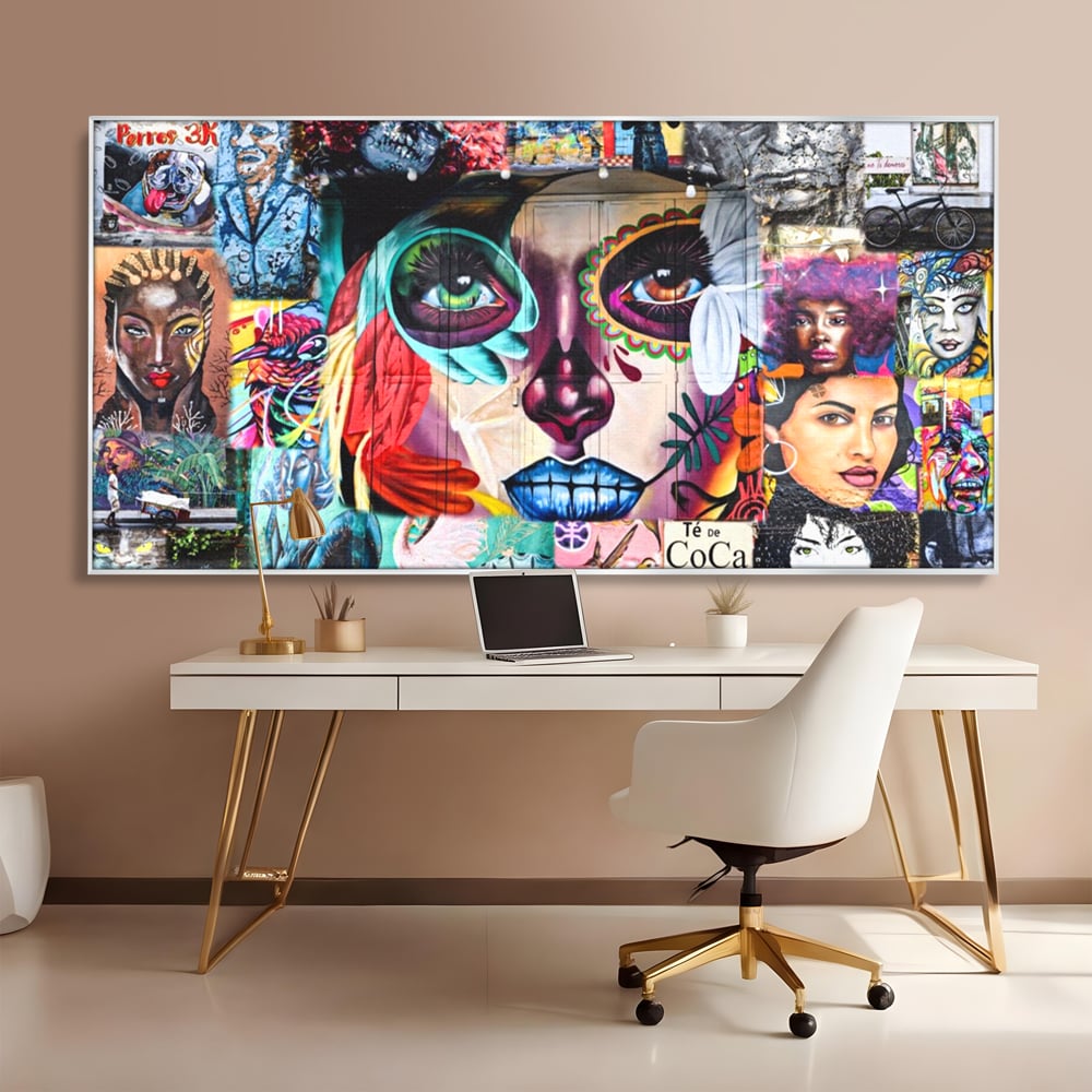 Leinwandbilder Premium LuxCanva® A1150, Medellin Kunst , Dekorativ, Urban Art, Graffiti, Menschen, Lebendige Farben