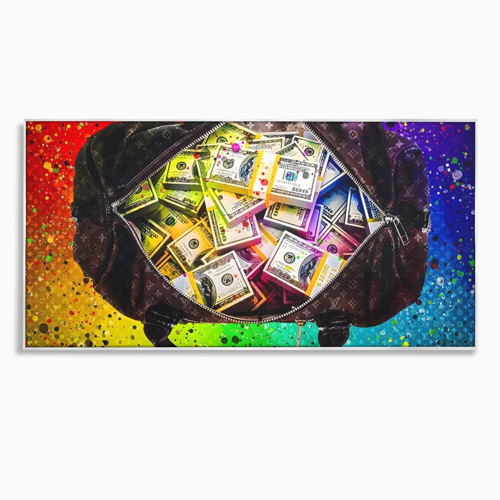 Tablou Canvas Premium LuxCanva® A1151, Dollars Bag , Decorativ, Bani, Geanta, USD, Culori Vibrante