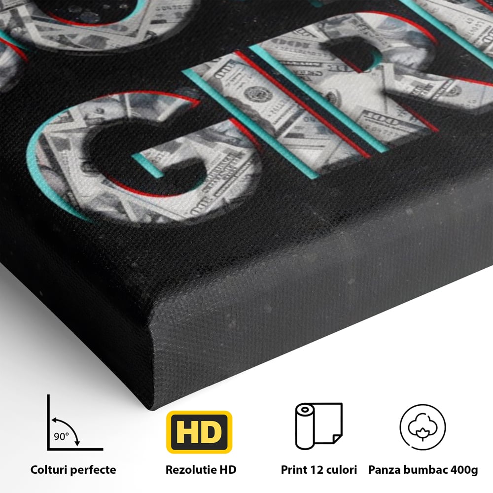 Tablou Canvas Premium LuxCanva® A1152, Boss Girl , Decorativ, TeamLeader, Motivational, Culori Vibrante