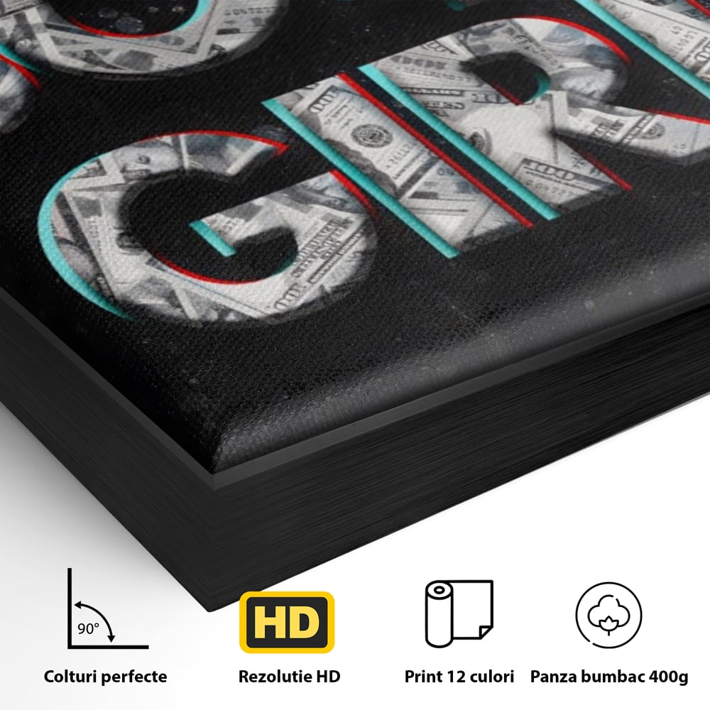 Tablou Canvas Premium LuxCanva® A1152, Boss Girl , Decorativ, TeamLeader, Motivational, Culori Vibrante