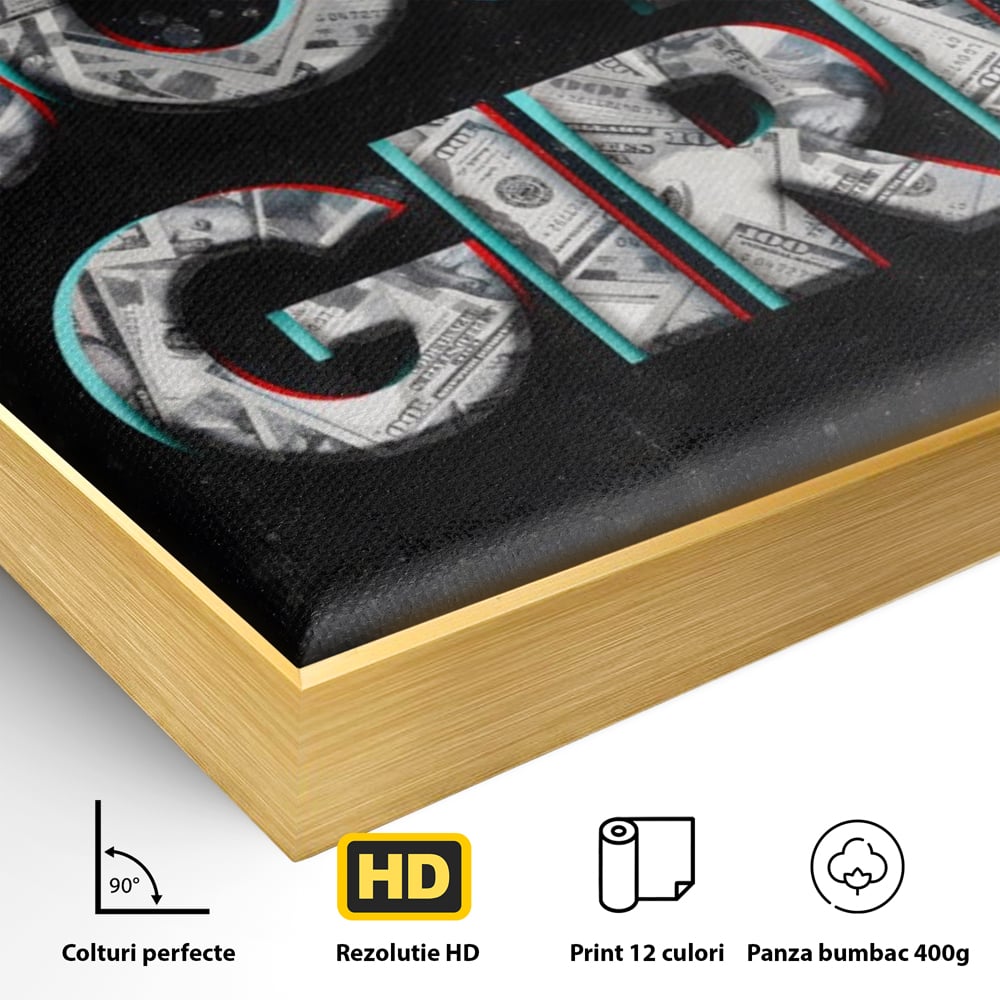 Tablou Canvas Premium LuxCanva® A1152, Boss Girl , Decorativ, TeamLeader, Motivational, Culori Vibrante