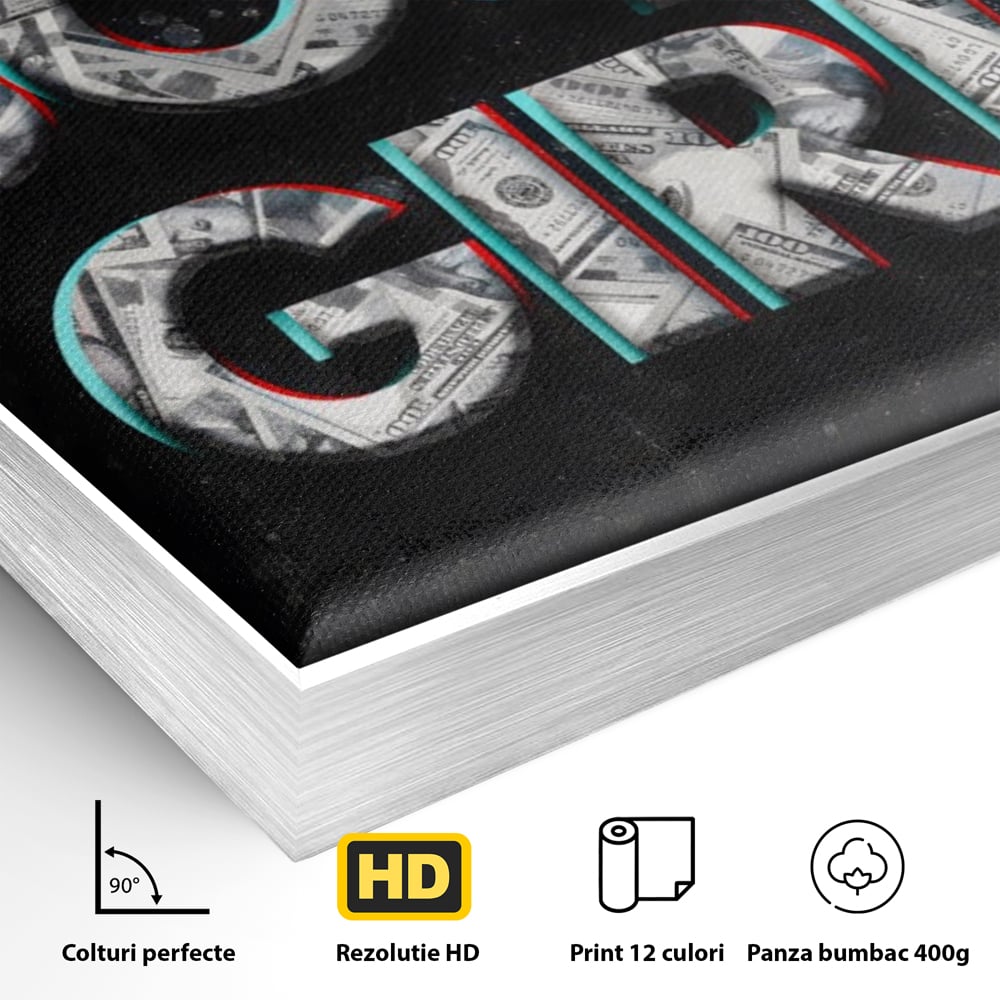 Tablou Canvas Premium LuxCanva® A1152, Boss Girl , Decorativ, TeamLeader, Motivational, Culori Vibrante