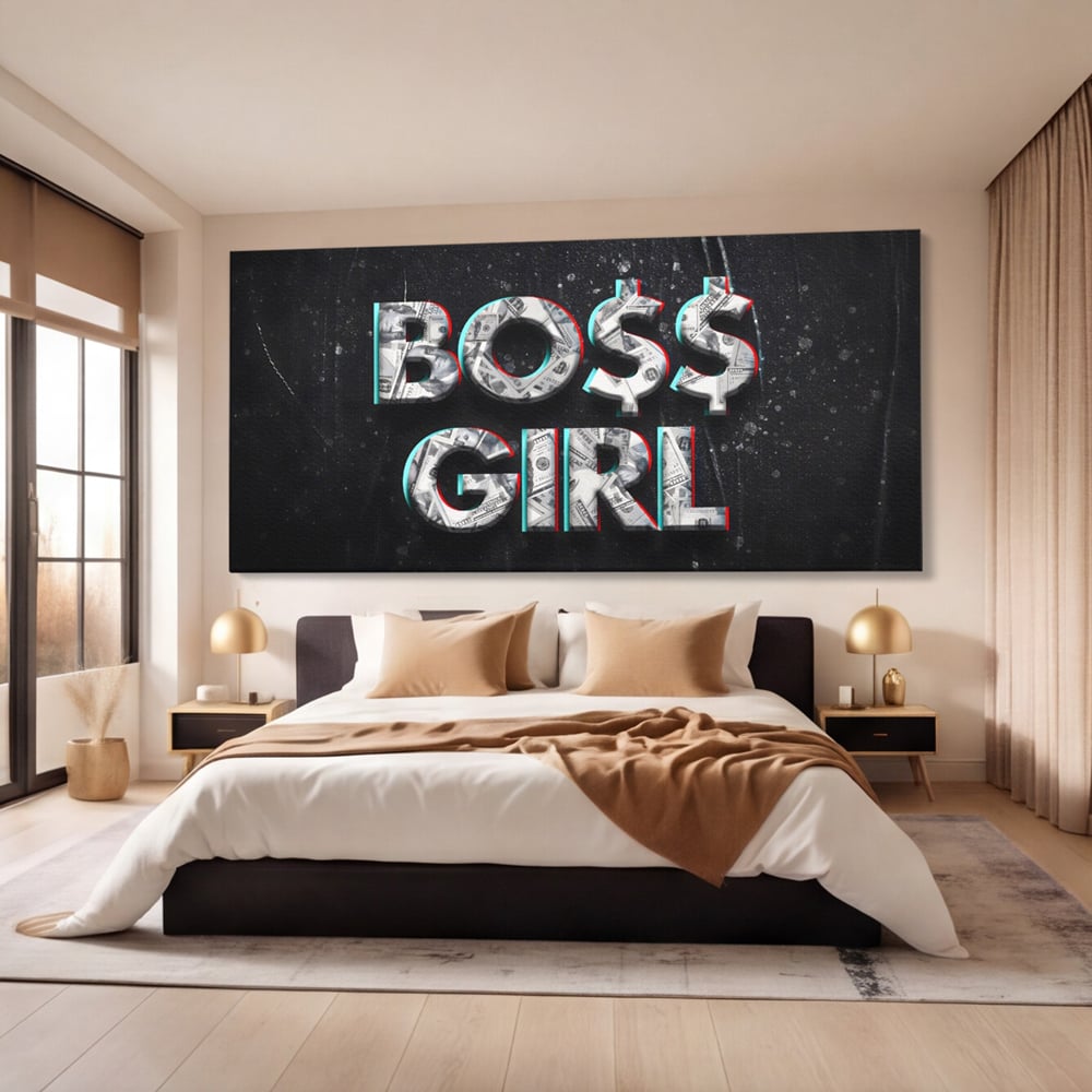 Tablou Canvas Premium LuxCanva® A1152, Boss Girl , Decorativ, TeamLeader, Motivational, Culori Vibrante