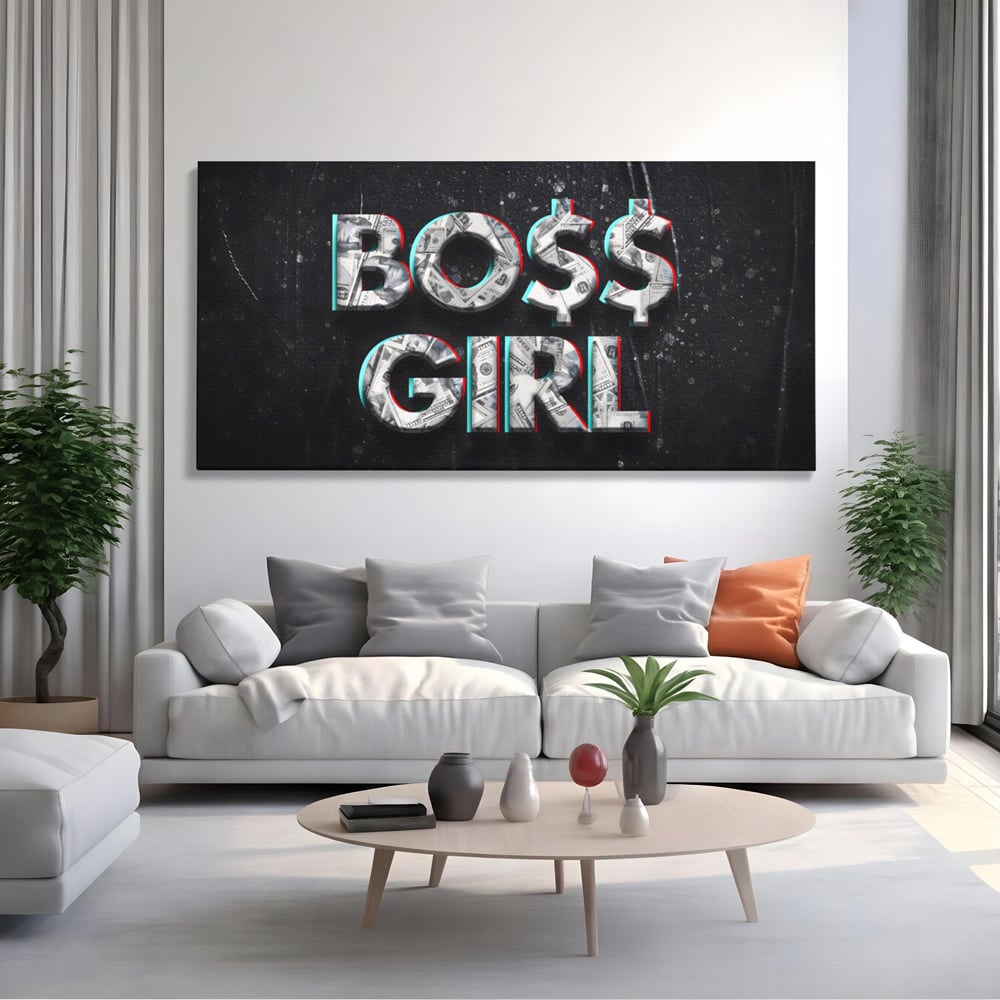 Tablou Canvas Premium LuxCanva® A1152, Boss Girl , Decorativ, TeamLeader, Motivational, Culori Vibrante