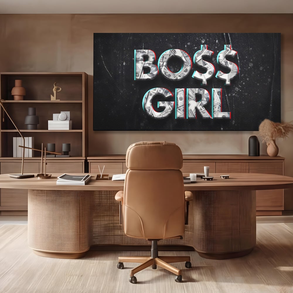 Tablou Canvas Premium LuxCanva® A1152, Boss Girl , Decorativ, TeamLeader, Motivational, Culori Vibrante