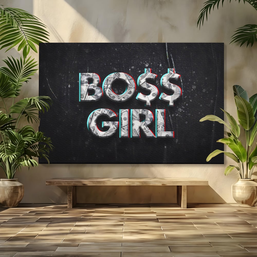 Tablou Canvas Premium LuxCanva® A1152, Boss Girl , Decorativ, TeamLeader, Motivational, Culori Vibrante