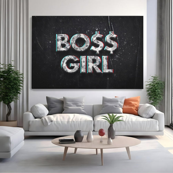 Tablou Canvas Premium LuxCanva® A1152, Boss Girl , Decorativ, TeamLeader, Motivational, Culori Vibrante