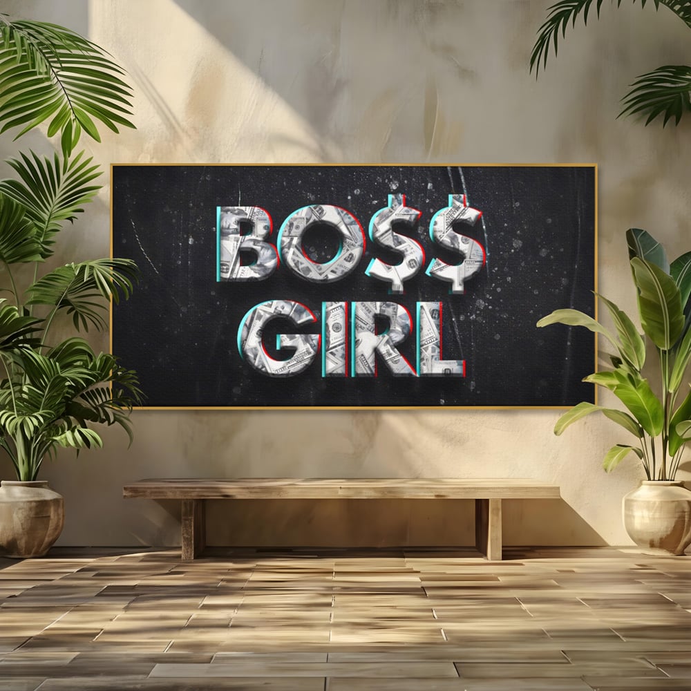 Tablou Canvas Premium LuxCanva® A1152, Boss Girl , Decorativ, TeamLeader, Motivational, Culori Vibrante