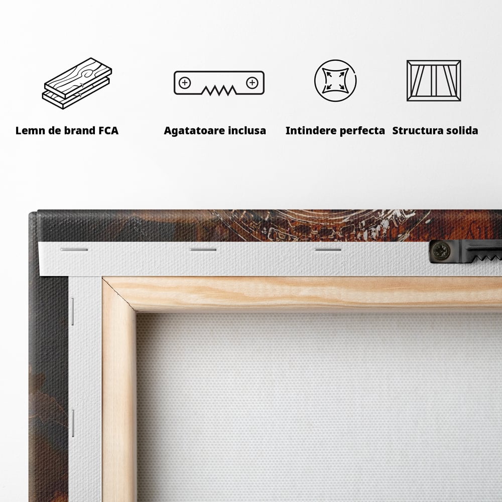 Tablou Canvas Premium LuxCanva® A1153, Moneda Bitcoin ,Moneda Digitala, BTC, Cash, Motivational, Culori Vibrante