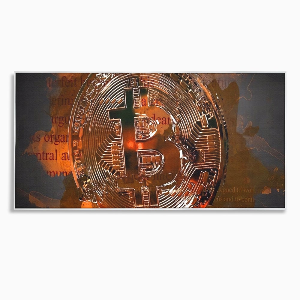 Tablou Canvas Premium LuxCanva® A1153, Moneda Bitcoin ,Moneda Digitala, BTC, Cash, Motivational, Culori Vibrante