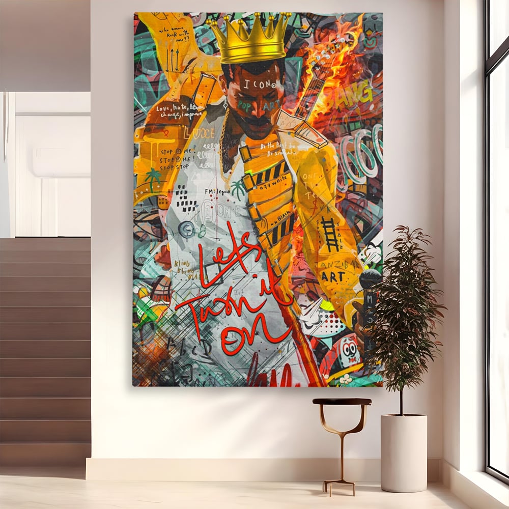 Tablou Canvas Premium LuxCanva® A1156, Freddie Mercury , Rock Queen, Muzician, Cantaret, Artisit, Culori Vibrante