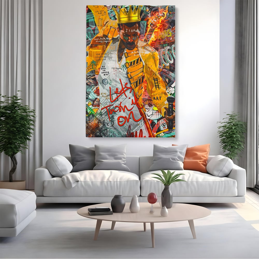 Tablou Canvas Premium LuxCanva® A1156, Freddie Mercury , Rock Queen, Muzician, Cantaret, Artisit, Culori Vibrante