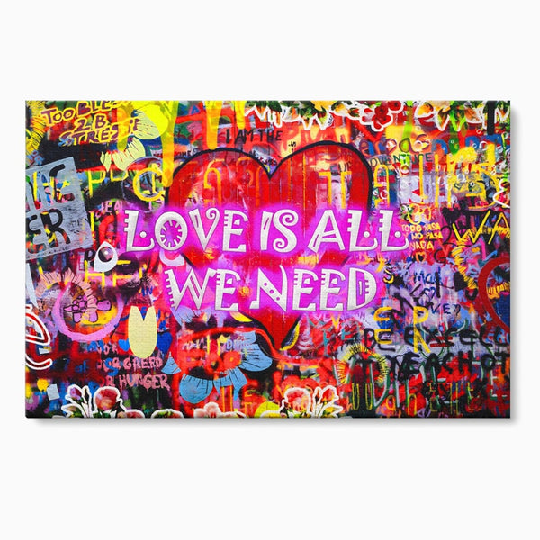 Tablou Canvas Premium LuxCanva® A1157, Love Is All , Iubire, Dragoste, Romantic, Culori Vibrante