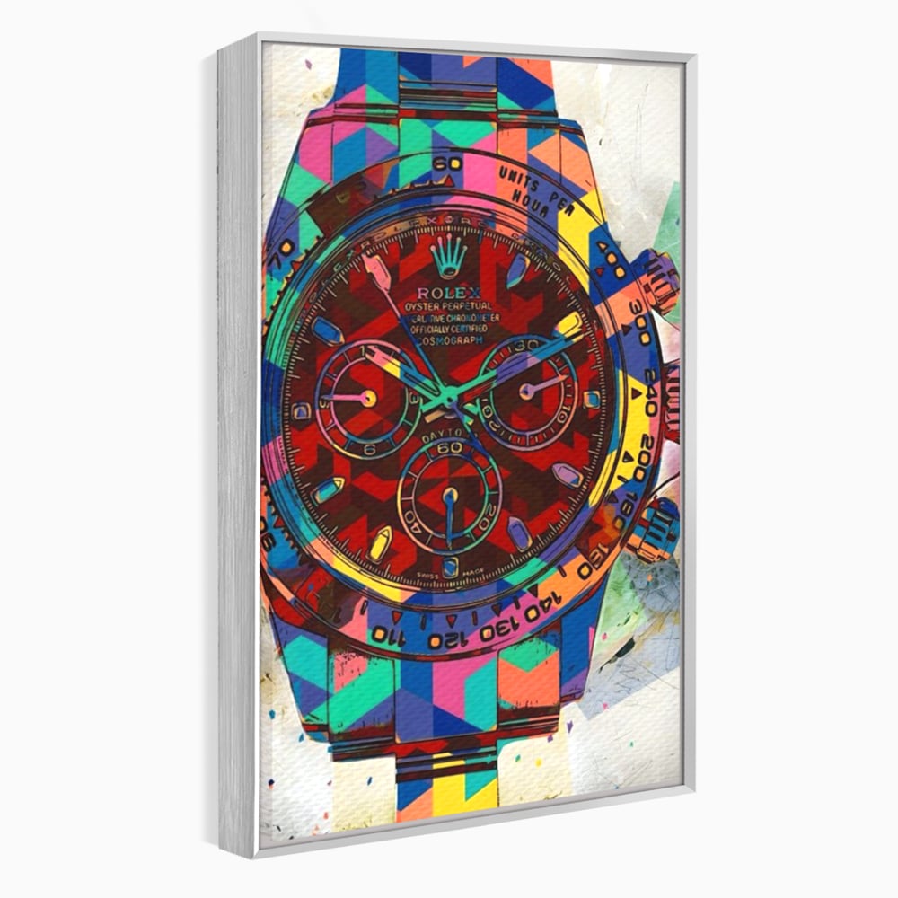 Tablou Canvas Premium, LuxCanva® A1158, Ceas Colorat, Rolex, Brand Lux, Timp, Culori Vibrante