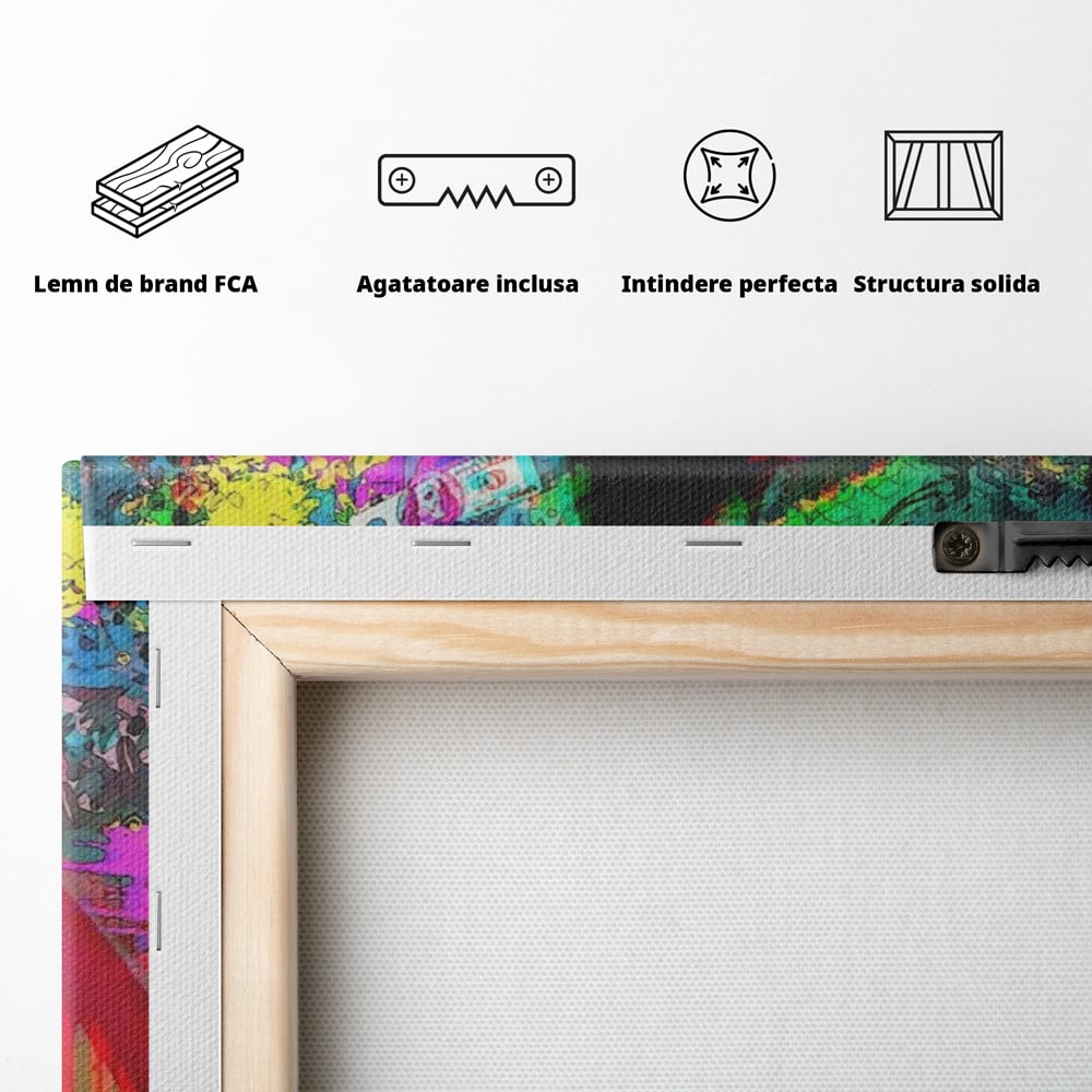 Leinwand Premium Canvas Wandbilder, LuxCanva® A1159, Gucci Regenbogen, Regenbogen, Graffiti, Marke, Timp, leuchtende Farben