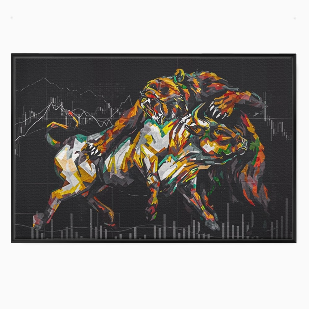 Leinwandbilder Premium LuxCanva® A1161, Börse, Bullenmarkt, Bärenmarkt, Finanzen, Motivierend, Lebendige Farben