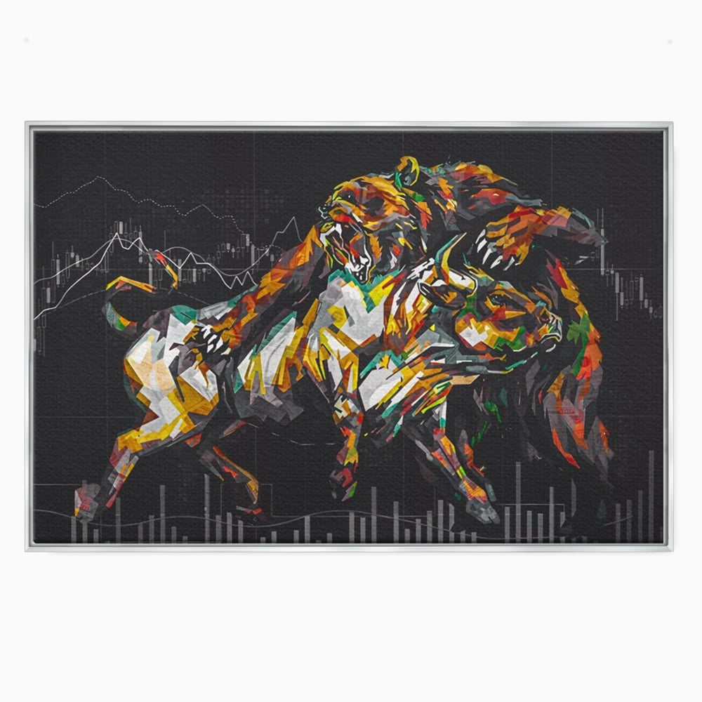 Leinwandbilder Premium LuxCanva® A1161, Börse, Bullenmarkt, Bärenmarkt, Finanzen, Motivierend, Lebendige Farben