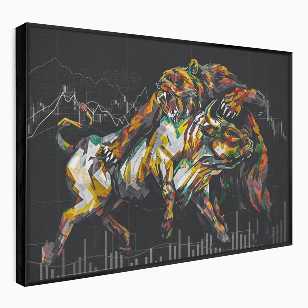Leinwandbilder Premium LuxCanva® A1161, Börse, Bullenmarkt, Bärenmarkt, Finanzen, Motivierend, Lebendige Farben