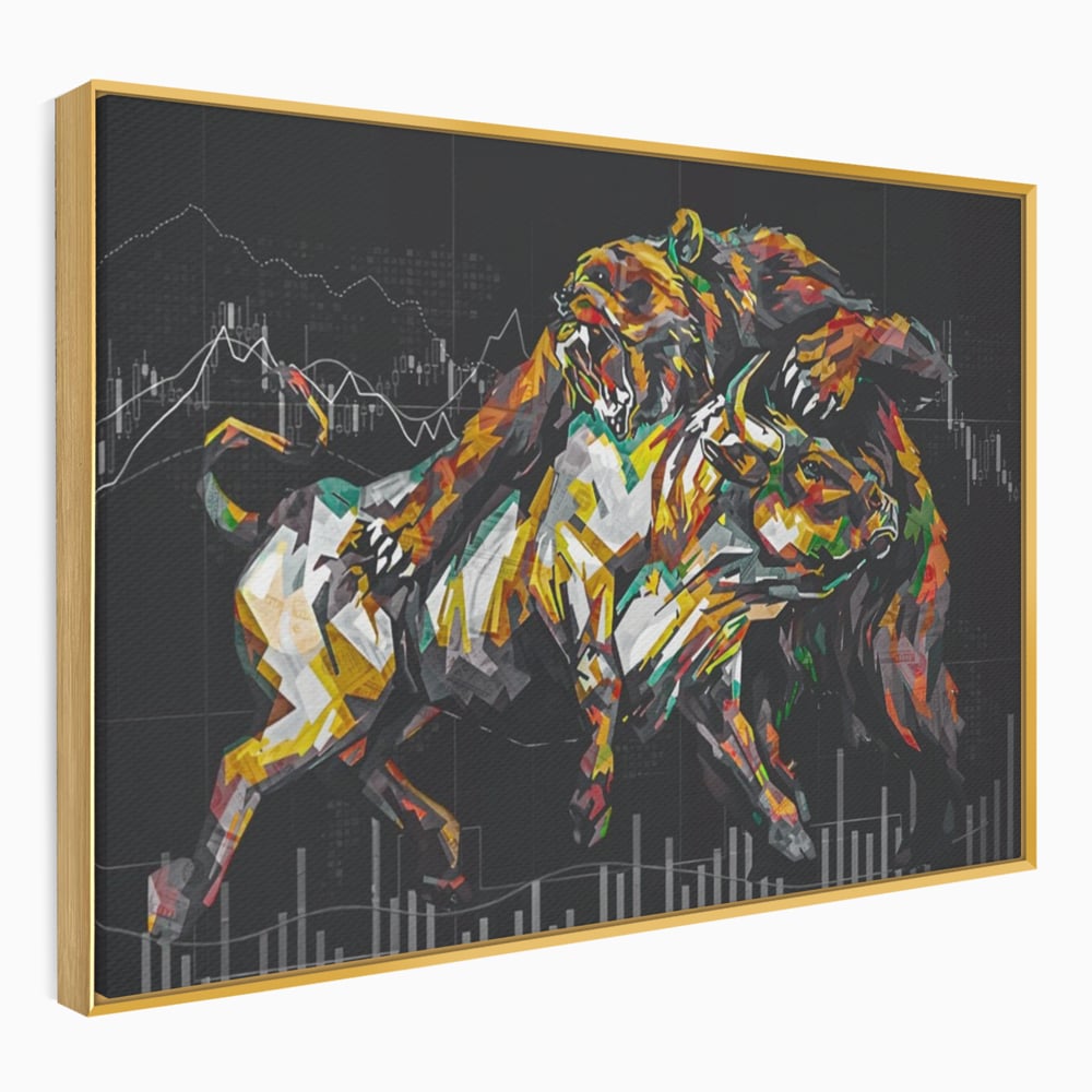 Leinwandbilder Premium LuxCanva® A1161, Börse, Bullenmarkt, Bärenmarkt, Finanzen, Motivierend, Lebendige Farben