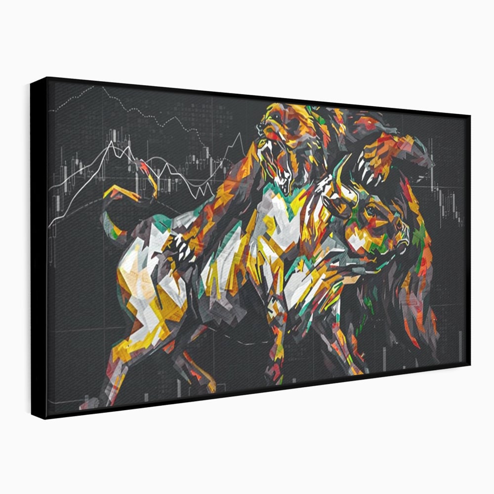 Leinwandbilder Premium LuxCanva® A1161, Börse, Bullenmarkt, Bärenmarkt, Finanzen, Motivierend, Lebendige Farben
