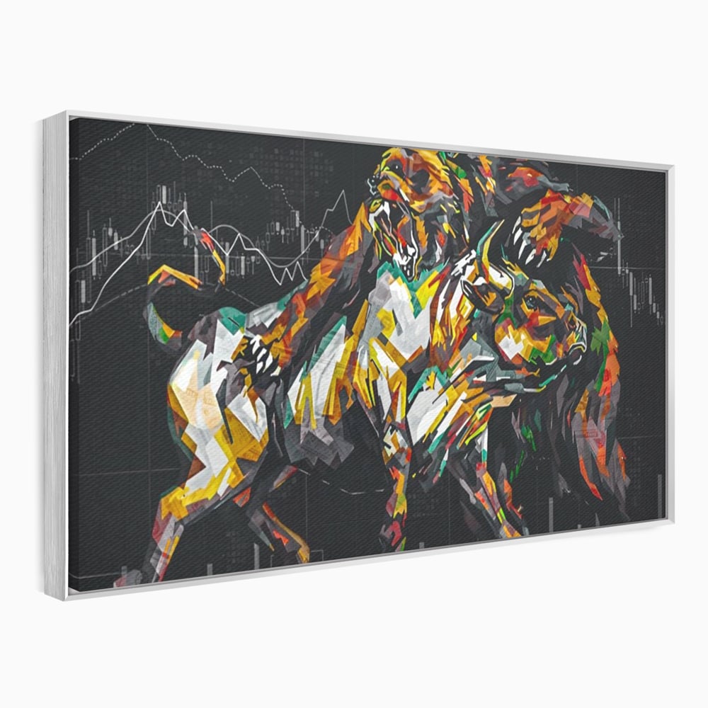 Leinwandbilder Premium LuxCanva® A1161, Börse, Bullenmarkt, Bärenmarkt, Finanzen, Motivierend, Lebendige Farben