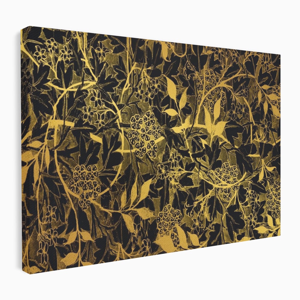 Tablou Canvas Premium LuxCanva® A1162, Flower Branch , Decorativ, Flori, Gold, Culori Vibrante