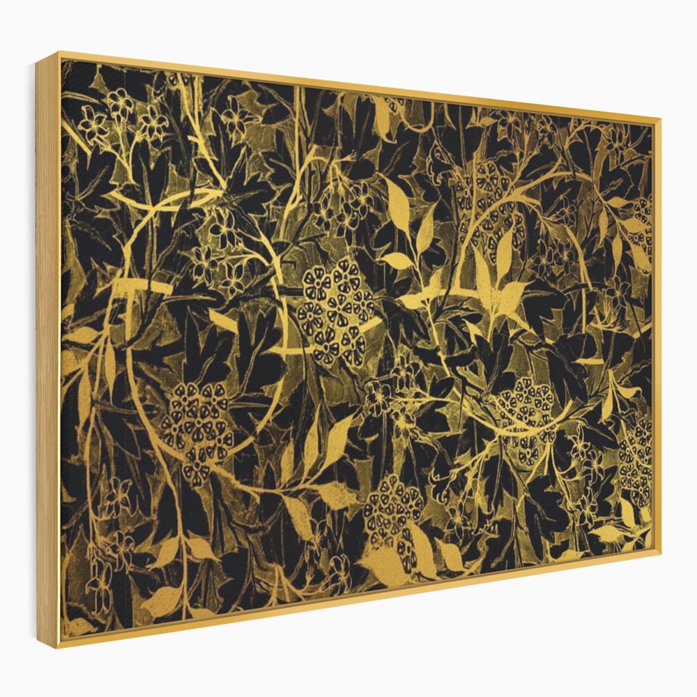 Tablou Canvas Premium LuxCanva® A1162, Flower Branch , Decorativ, Flori, Gold, Culori Vibrante