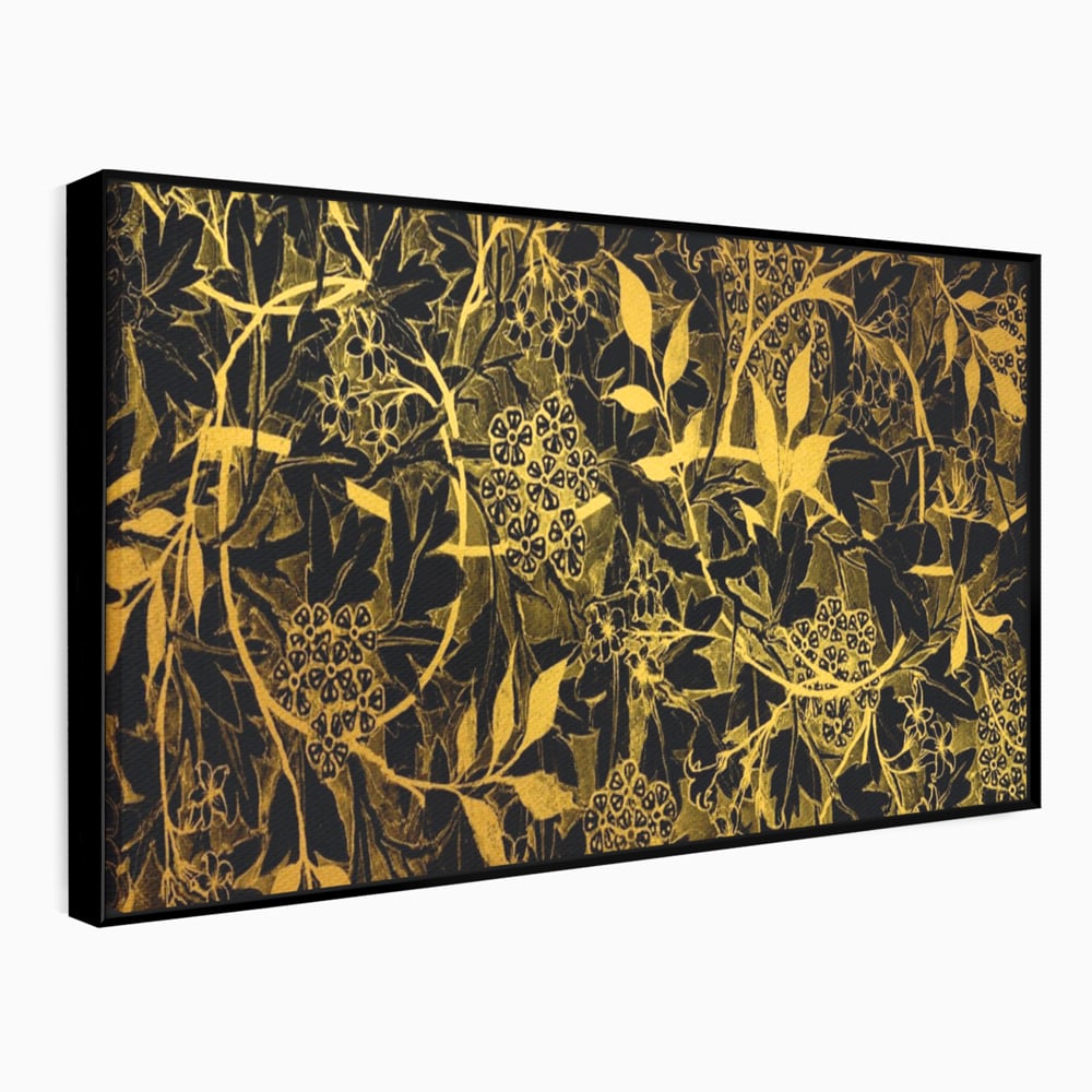 Tablou Canvas Premium LuxCanva® A1162, Flower Branch , Decorativ, Flori, Gold, Culori Vibrante