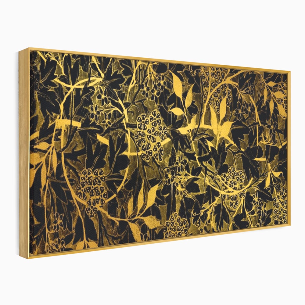 Tablou Canvas Premium LuxCanva® A1162, Flower Branch , Decorativ, Flori, Gold, Culori Vibrante