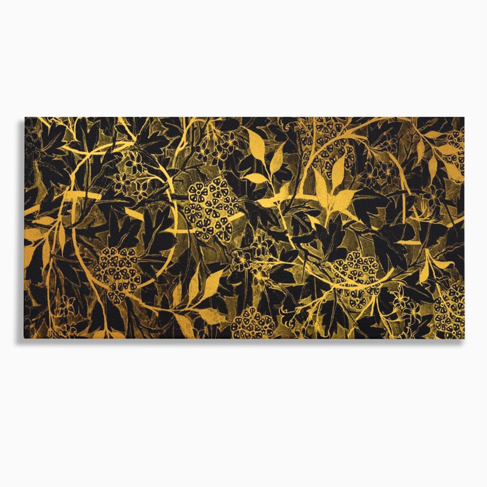 Tablou Canvas Premium LuxCanva® A1162, Flower Branch , Decorativ, Flori, Gold, Culori Vibrante