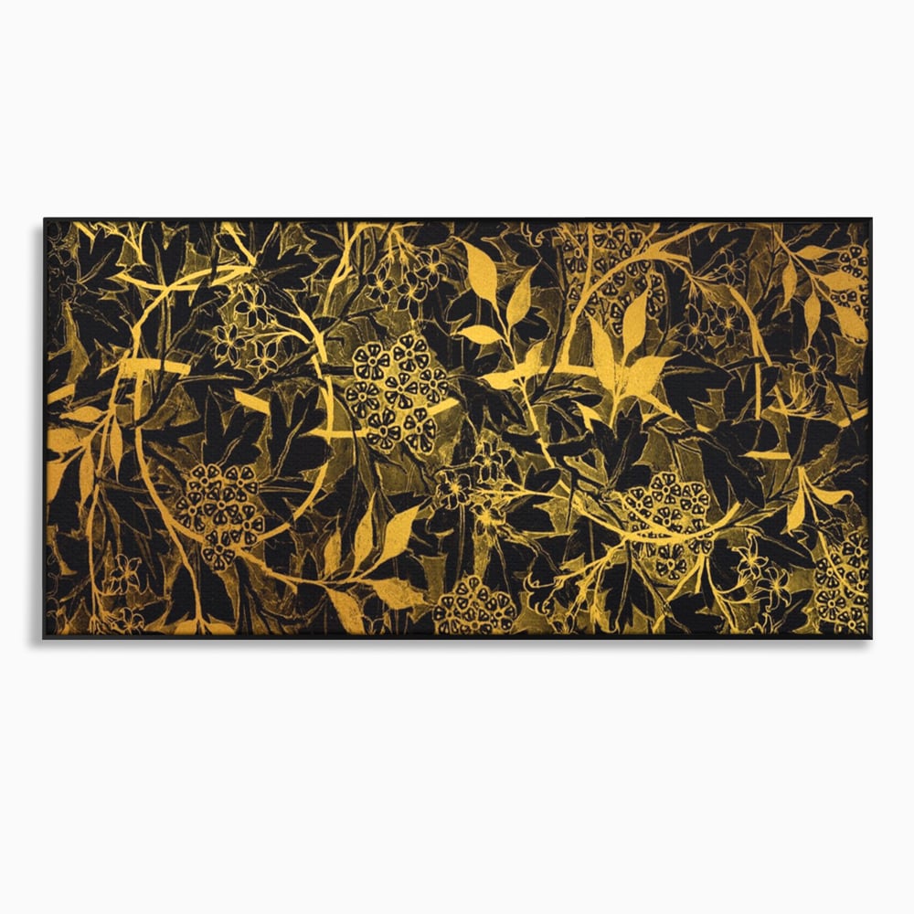 Tablou Canvas Premium LuxCanva® A1162, Flower Branch , Decorativ, Flori, Gold, Culori Vibrante